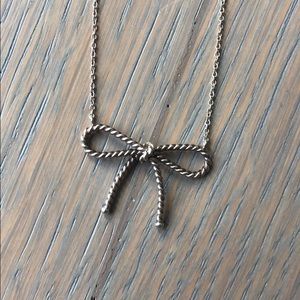 Tiffany Silver Bow Necklace